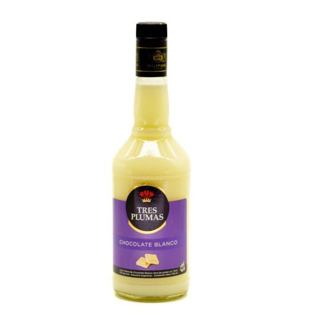 LICOR TRES PLUMAS DE CHOCOLATE BLANCO X 700 CC
