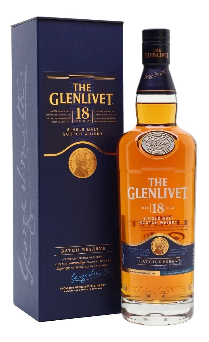 WHISKY SCOTCH SINGLE MALT THE GLENLIVET 18 AÑOS X 700 CC